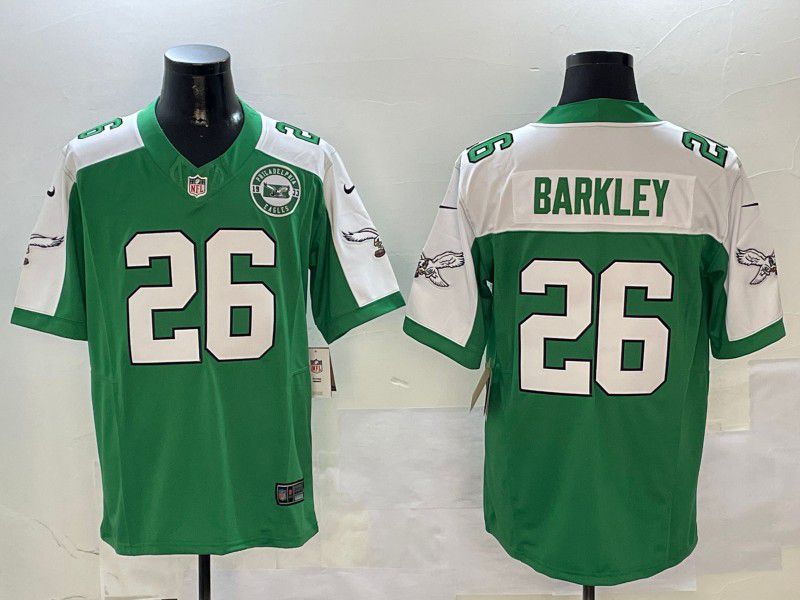 Men Philadelphia Eagles #26 Barkley Green Thanksgiving three generations 2024 Nike Limited NFL Jersey style 2->philadelphia eagles->NFL Jersey